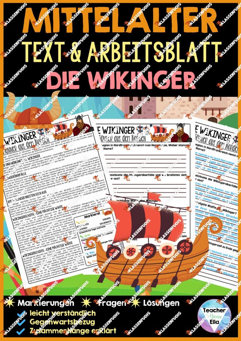 Mittelalter Arbeitsblätter | Die Wikinger – Männer aus dem Norden